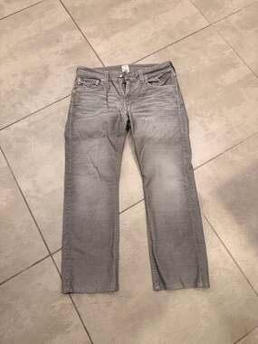 True Religion Ricky Straight Corduroy Pants Grey Size 34